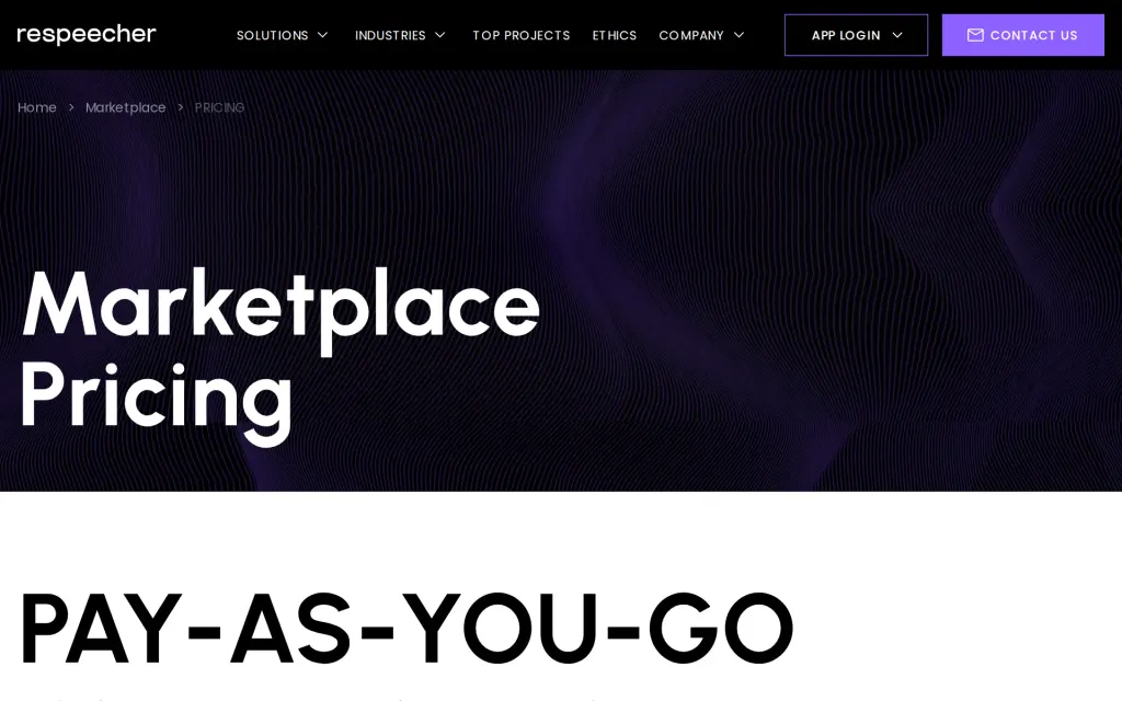 Respeecher's pricing page