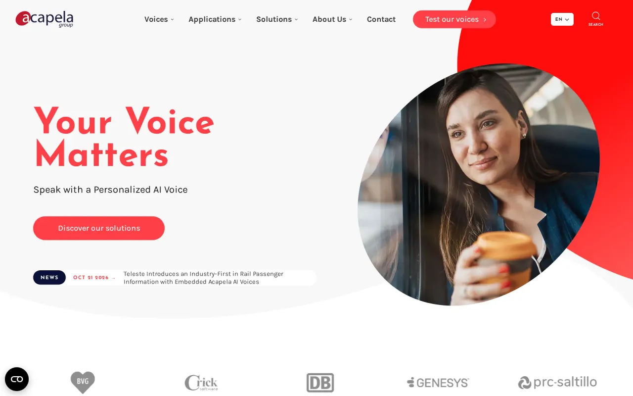 Screenshot of Acapela Group
