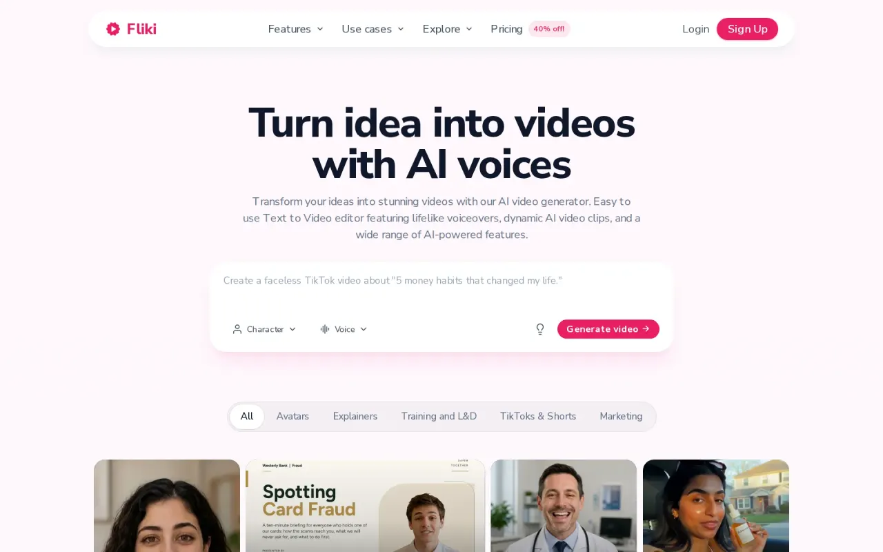 Screenshot of Fliki