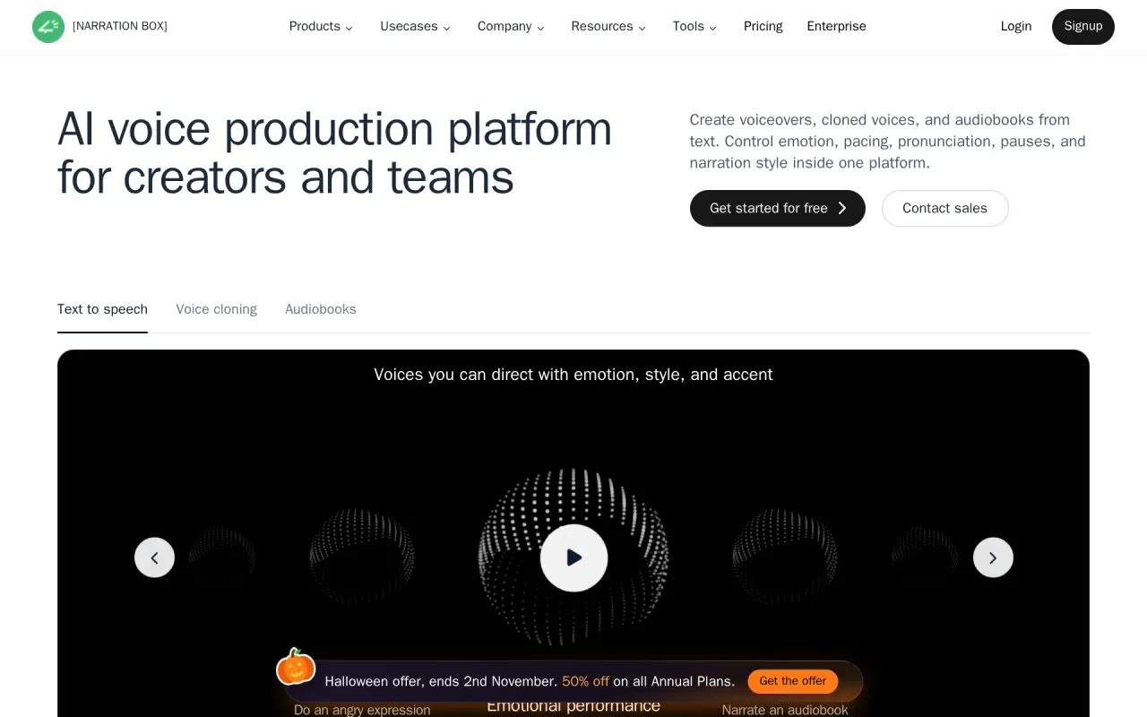 Screenshot of Narration Box