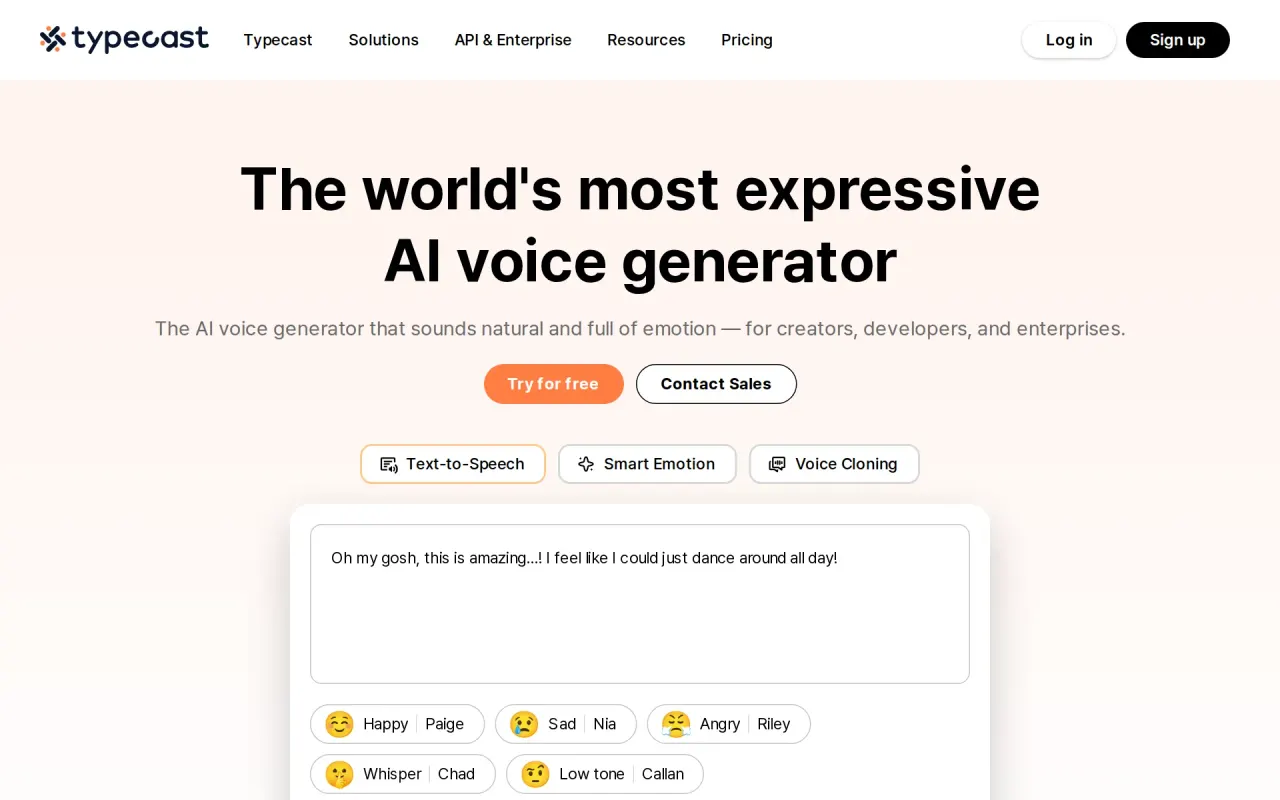 Screenshot of Typecast