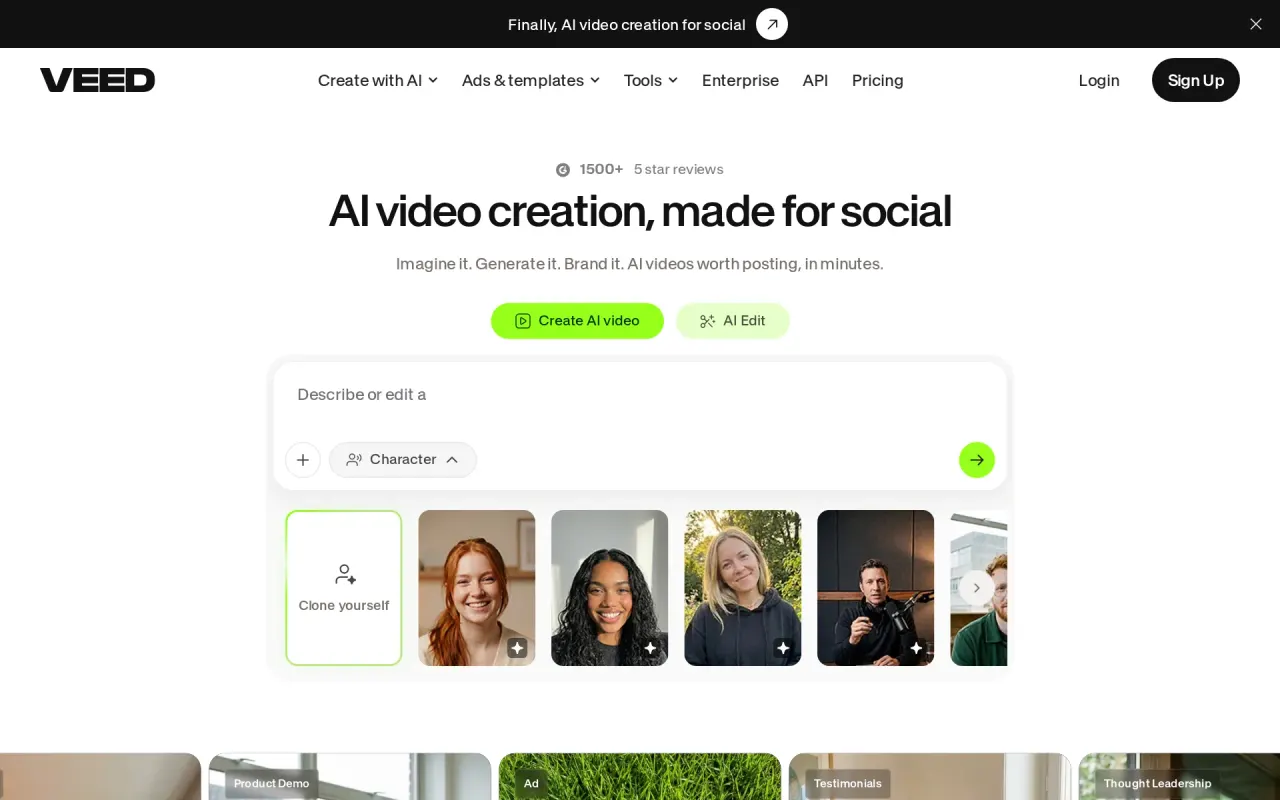 Screenshot of VEED