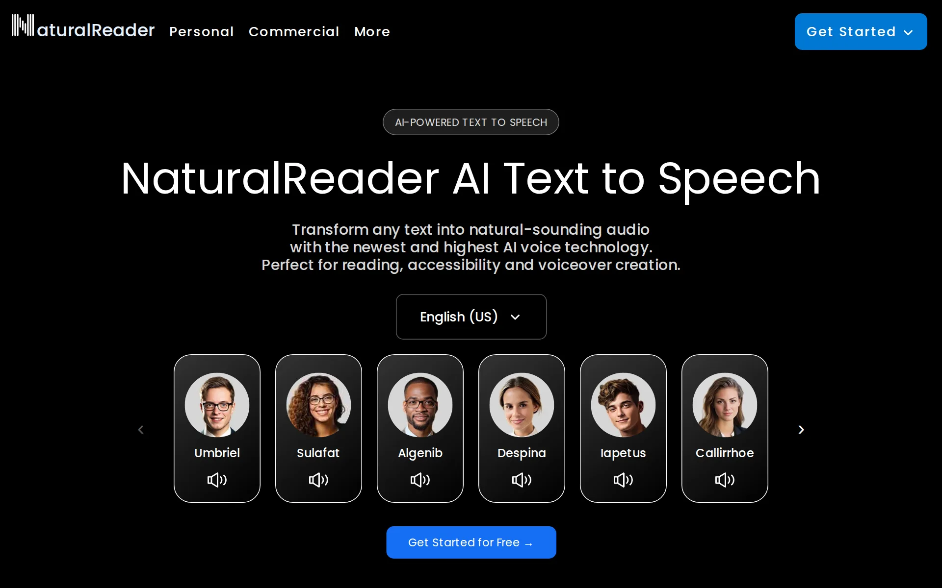 Screenshot of NaturalReader
