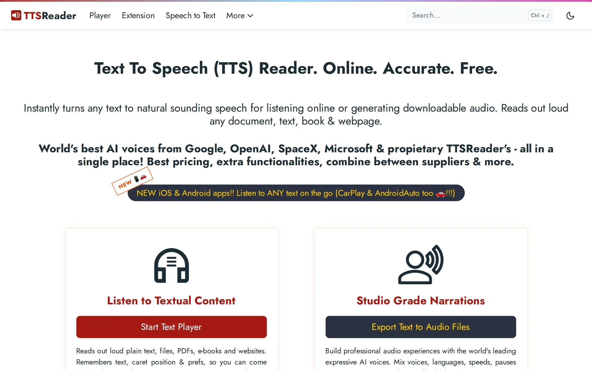 Screenshot of TTSReader