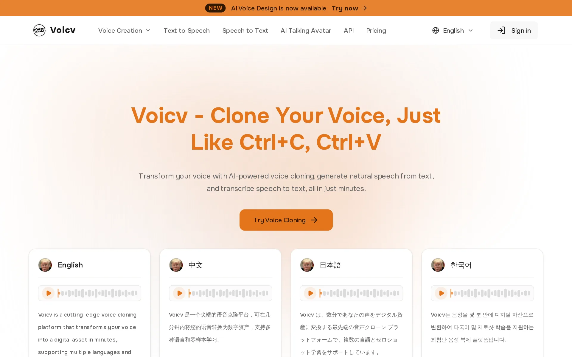 Screenshot of Voicv